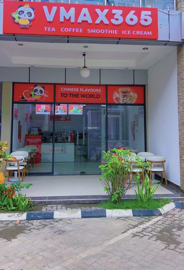 Entrance of the VMAX365 Tea & Coffee shop on New Bagamoyo Road, Mbezi Beach, Dar es Salaam